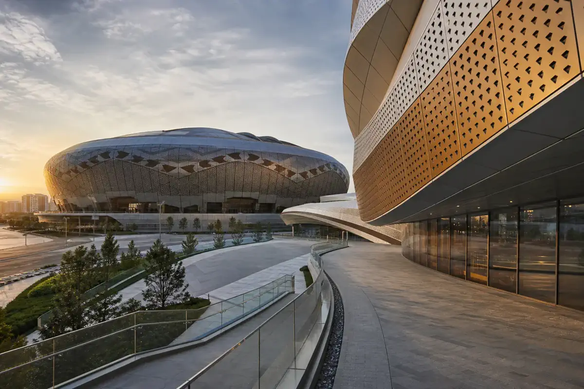 Алюминий қаптама панельдері — perforated aluminum panel, double curved aluminum panel, stadium facade, shopping mall cladding | Arteco New Materials Technology (Kazakhstan) Group Ltd.